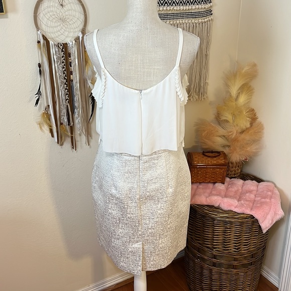 Loft Dress / White & Silver/ Adjustable straps/ Size 10 - Picture 7 of 10